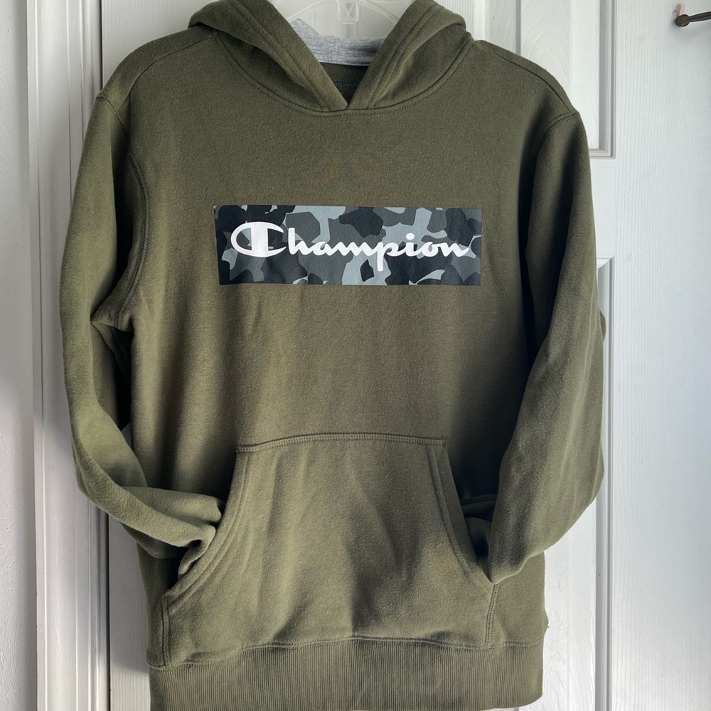Champion Boys hoodie Fleece Pullover, Green size XL